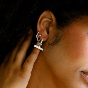 CHECKERBOARD T-BAR EARRINGS