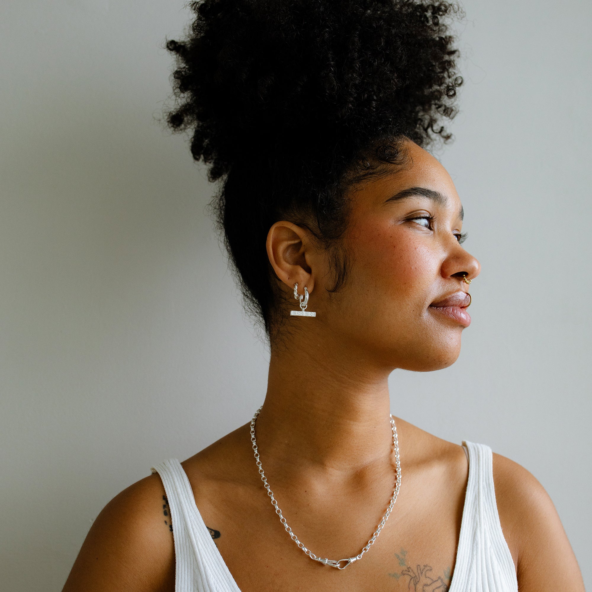 CHECKERBOARD T-BAR EARRINGS