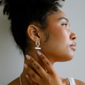 CHECKERBOARD T-BAR EARRINGS