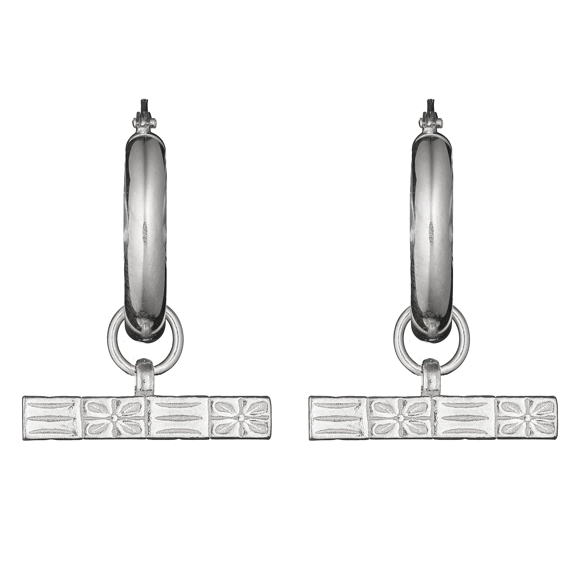 CHECKERBOARD T-BAR EARRINGS