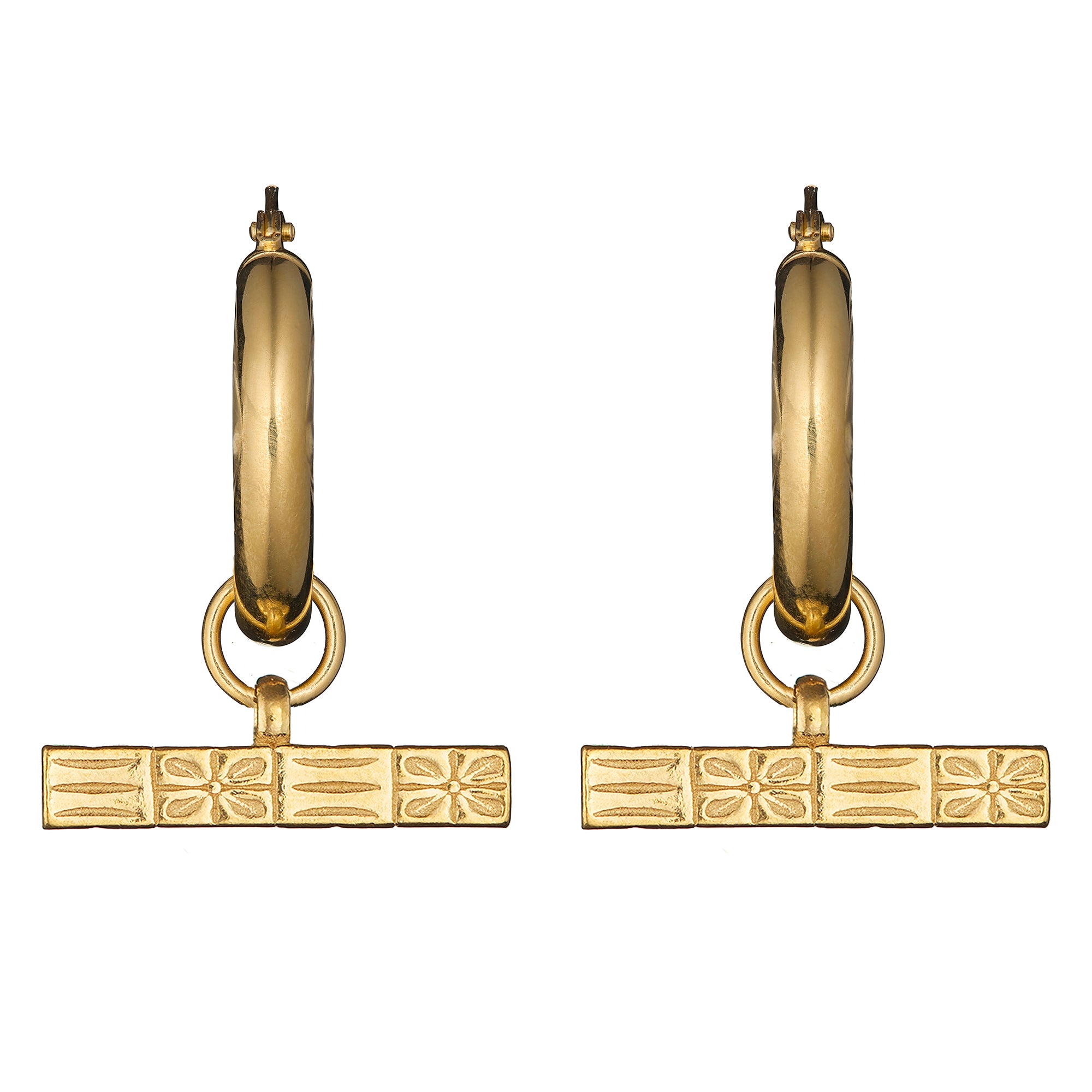 CHECKERBOARD T-BAR EARRINGS