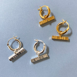 CHECKERBOARD T-BAR EARRINGS