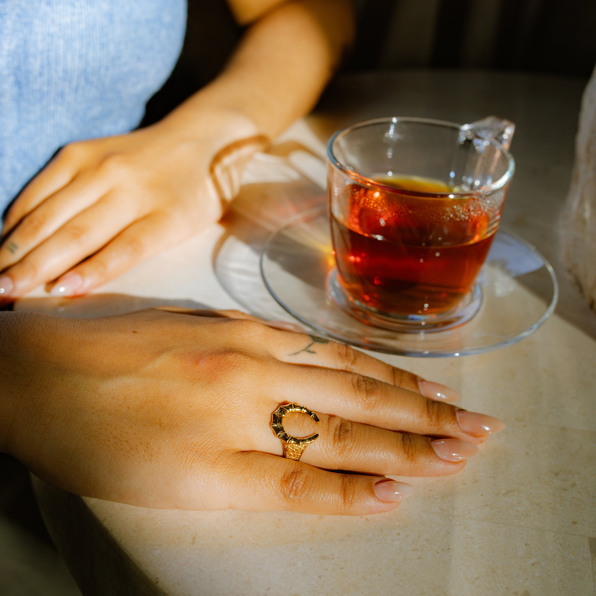 BAMBOO HORSESHOE RING