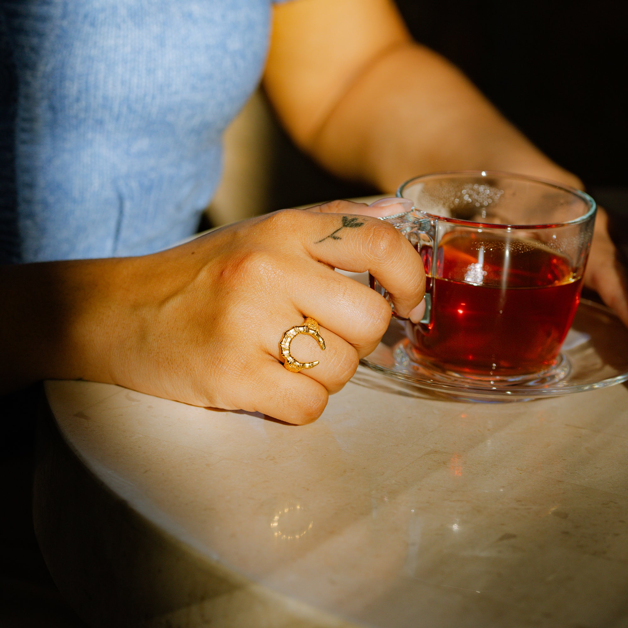 BAMBOO HORSESHOE RING