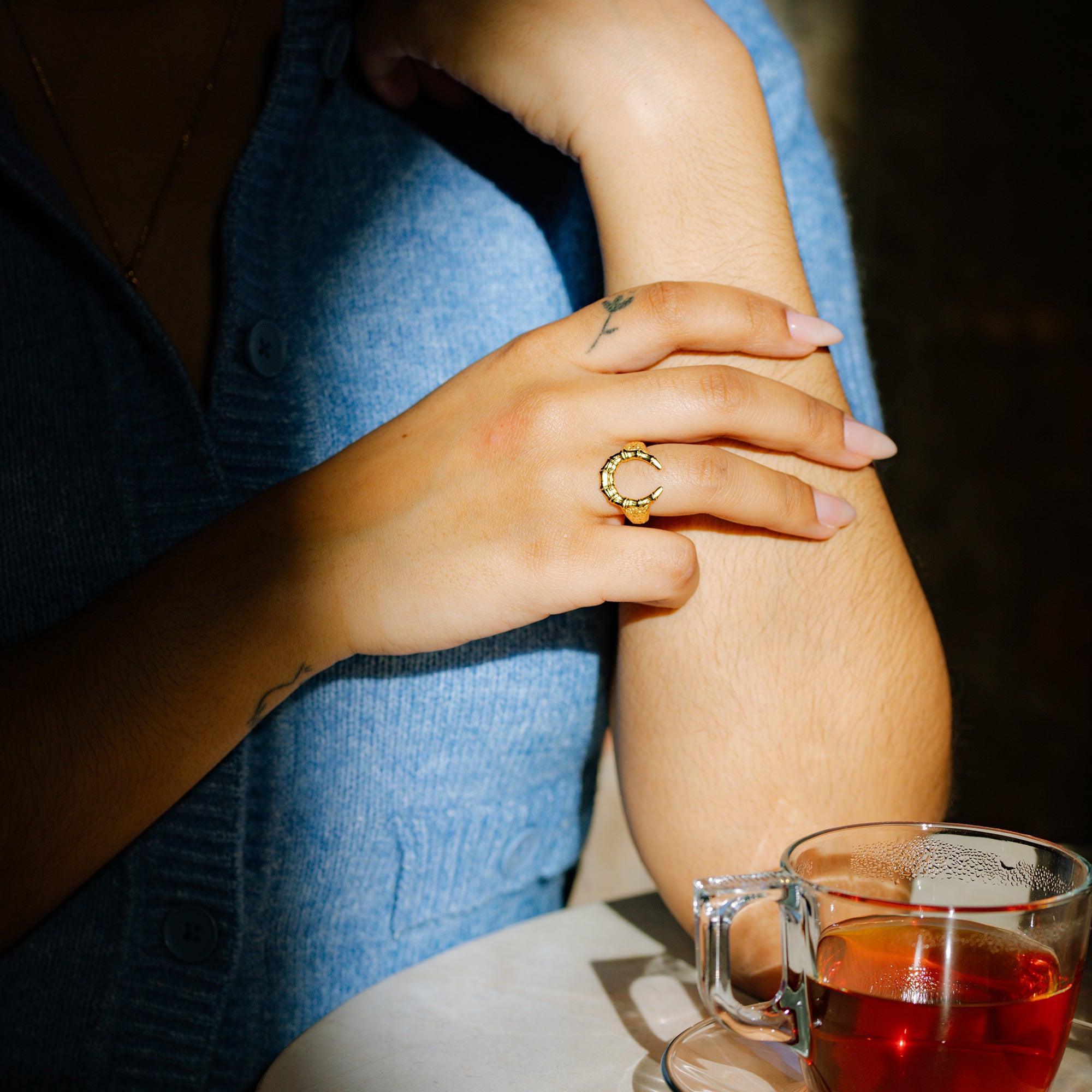 BAMBOO HORSESHOE RING