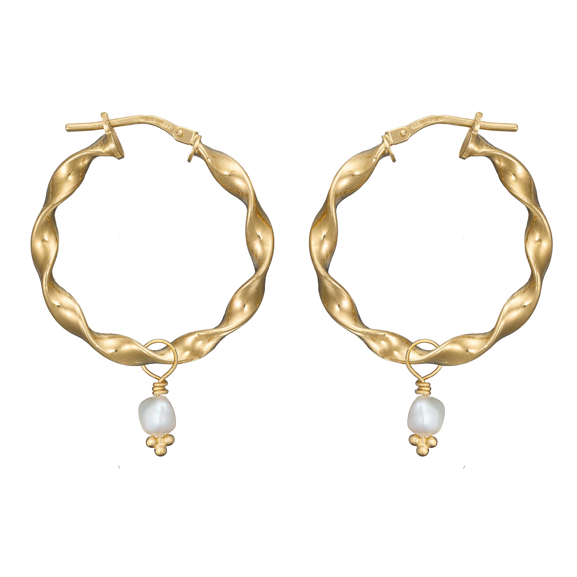 FRESHWATER PEARL RIBBON HOOPS