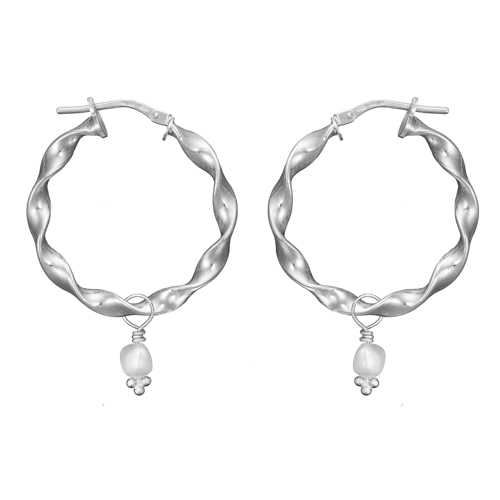 FRESHWATER PEARL RIBBON HOOPS