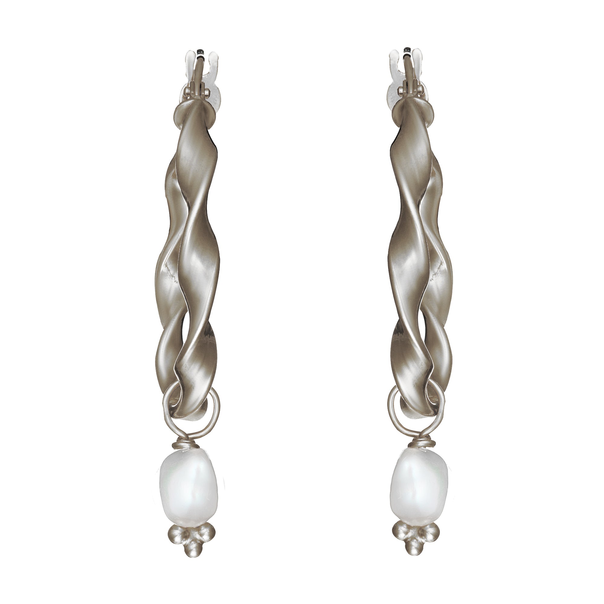 FRESHWATER PEARL RIBBON HOOPS