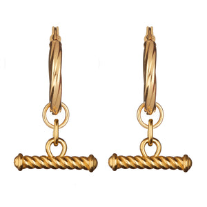 TWISTED T-BAR HOOP EARRINGS