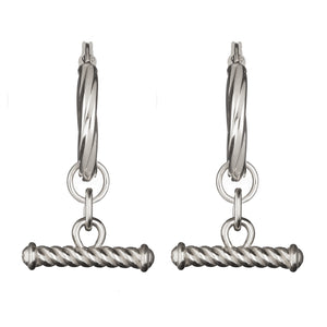 TWISTED T-BAR HOOP EARRINGS