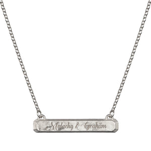 ENGRAVED DECO BAR NECKLACE