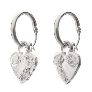 HOOP FLOWER HEART EARRING