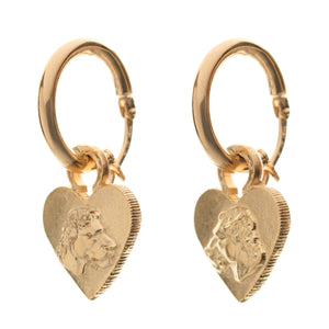 HOOP LIONESS HEART EARRINGS