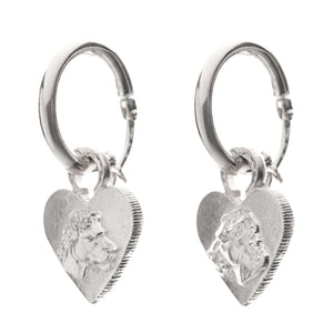 HOOP LIONESS HEART EARRINGS